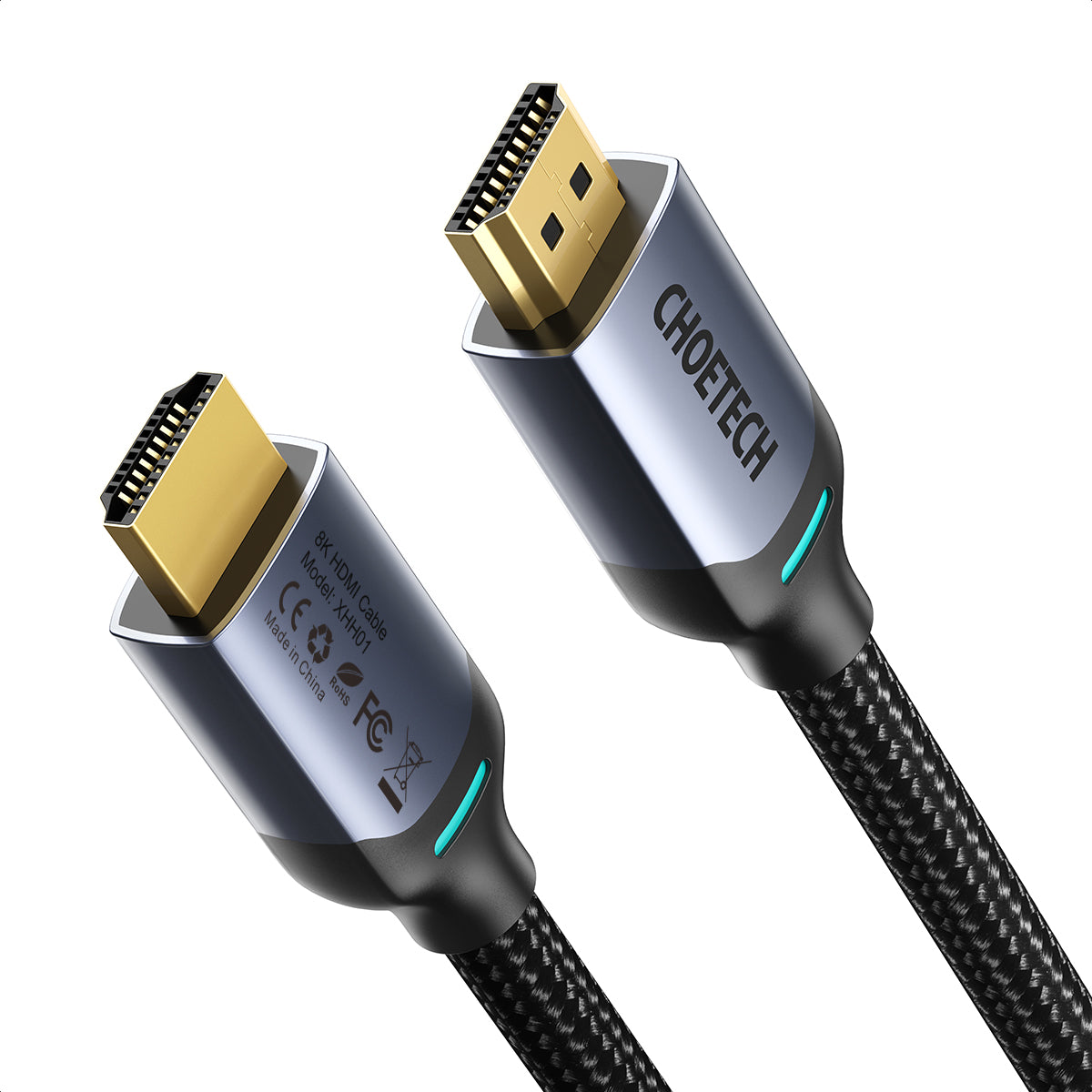XHH01 Choetech 8K HDMI 2.1 Cable HDMI 2.1 Cable 8K@60Hz 48Gbps 4K HDMI HDR 2M 6.6FT Braided Cable