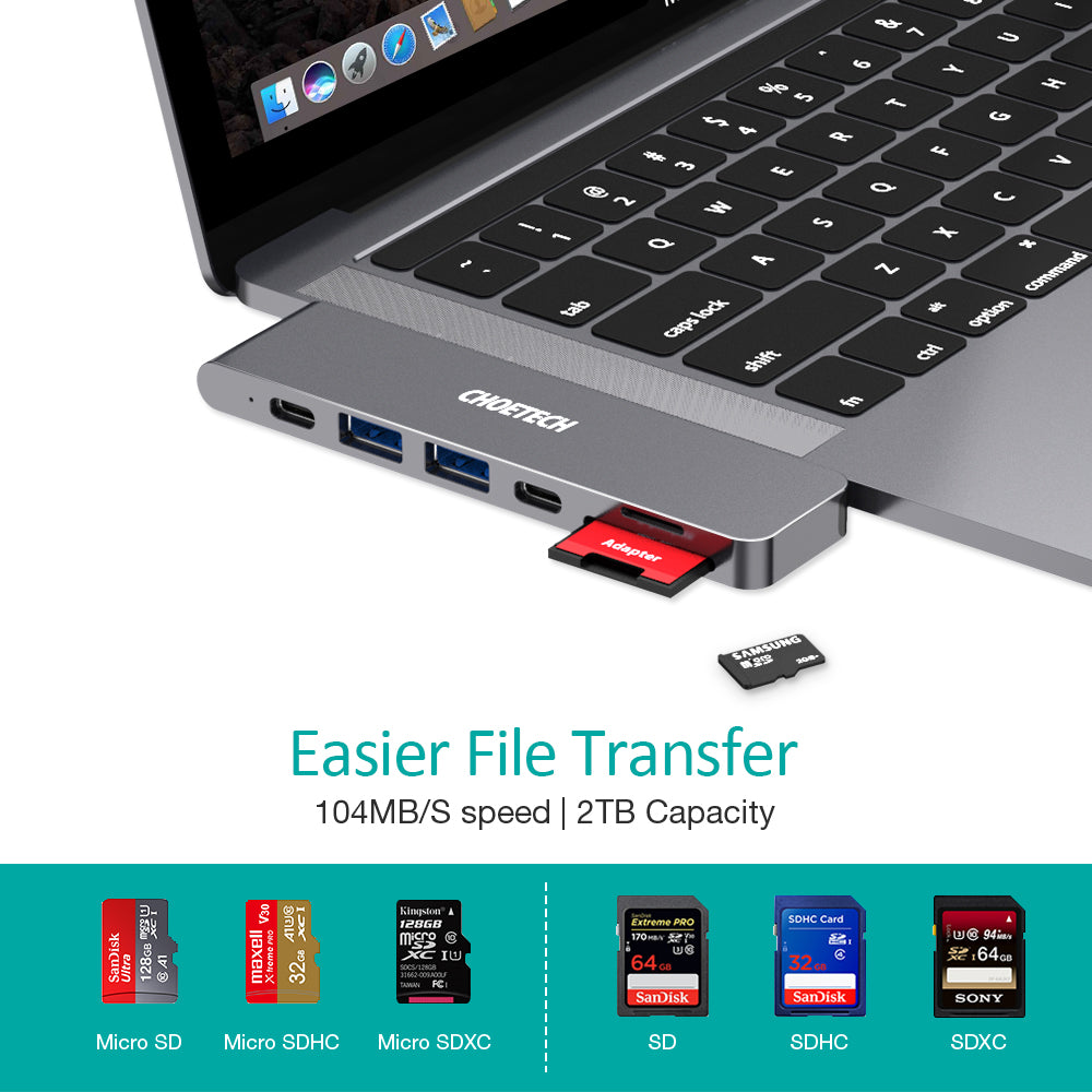 HUB-M14 Choetech MacBook Pro Adapter, USB C Hub for MacBook Pro 2020, MacBook Air 13 inch, Laptop Expand Docking Station
