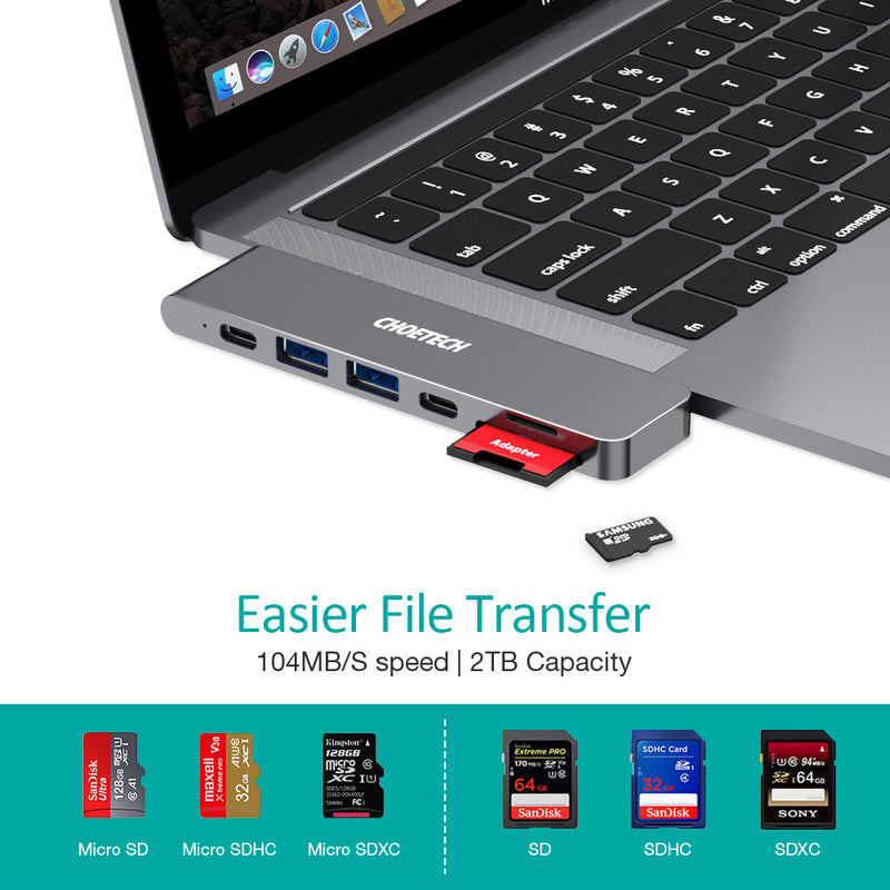 HUB-M14 Choetech MacBook Pro Adapter, USB C Hub for MacBook Pro 2020, MacBook Air 13 inch, Laptop Expand Docking Station