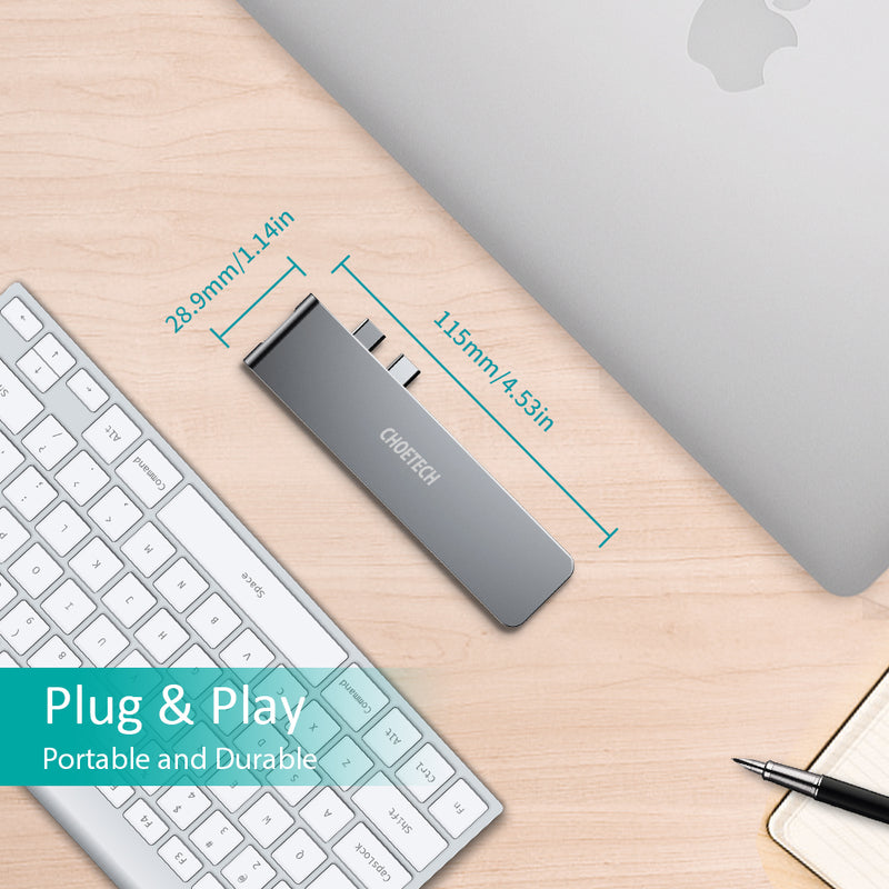 HUB-M14 Choetech MacBook Pro Adapter, USB C Hub for MacBook Pro 2020, MacBook Air 13 inch, Laptop Expand Docking Station