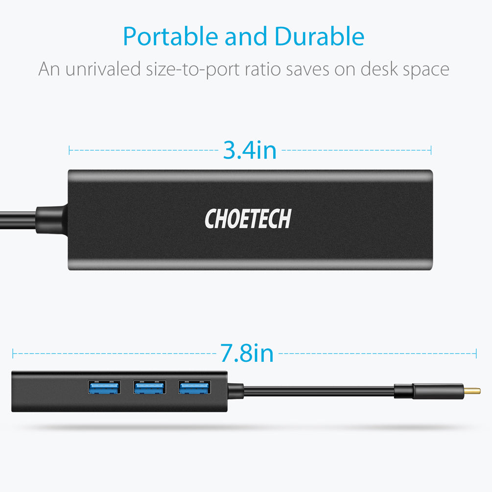 CHOETECH USB C Ethernet HUB, LAN Network Adapter CHOETECH OFFICIAL