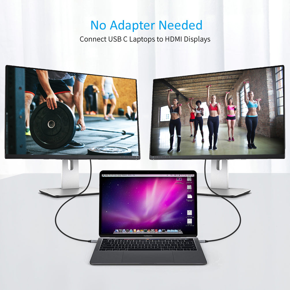 CH0021-BK Choetech USB C to HDMI Cable(4K@60Hz), 6.5ft/2m, USB Type C to HDMI, Thunderbolt 3 Cable