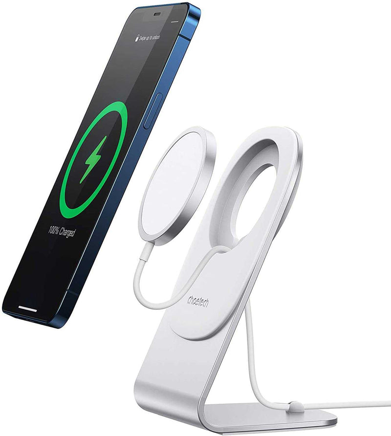 H046 Choetech Phone Stand for MagSafe Charger Aluminum iPhone 12 Magnetic Charging Dock Holder Cradle for Desk CHOETECH