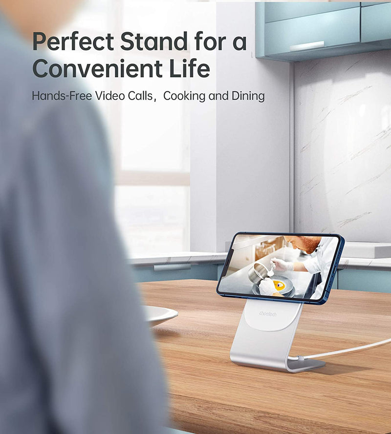 H046 Choetech Phone Stand for MagSafe Charger Aluminum iPhone 12 Magnetic Charging Dock Holder Cradle for Desk CHOETECH
