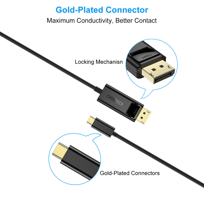 XCP-0012 USB C to DisplayPort Cable 4K@60Hz CHOETECH
