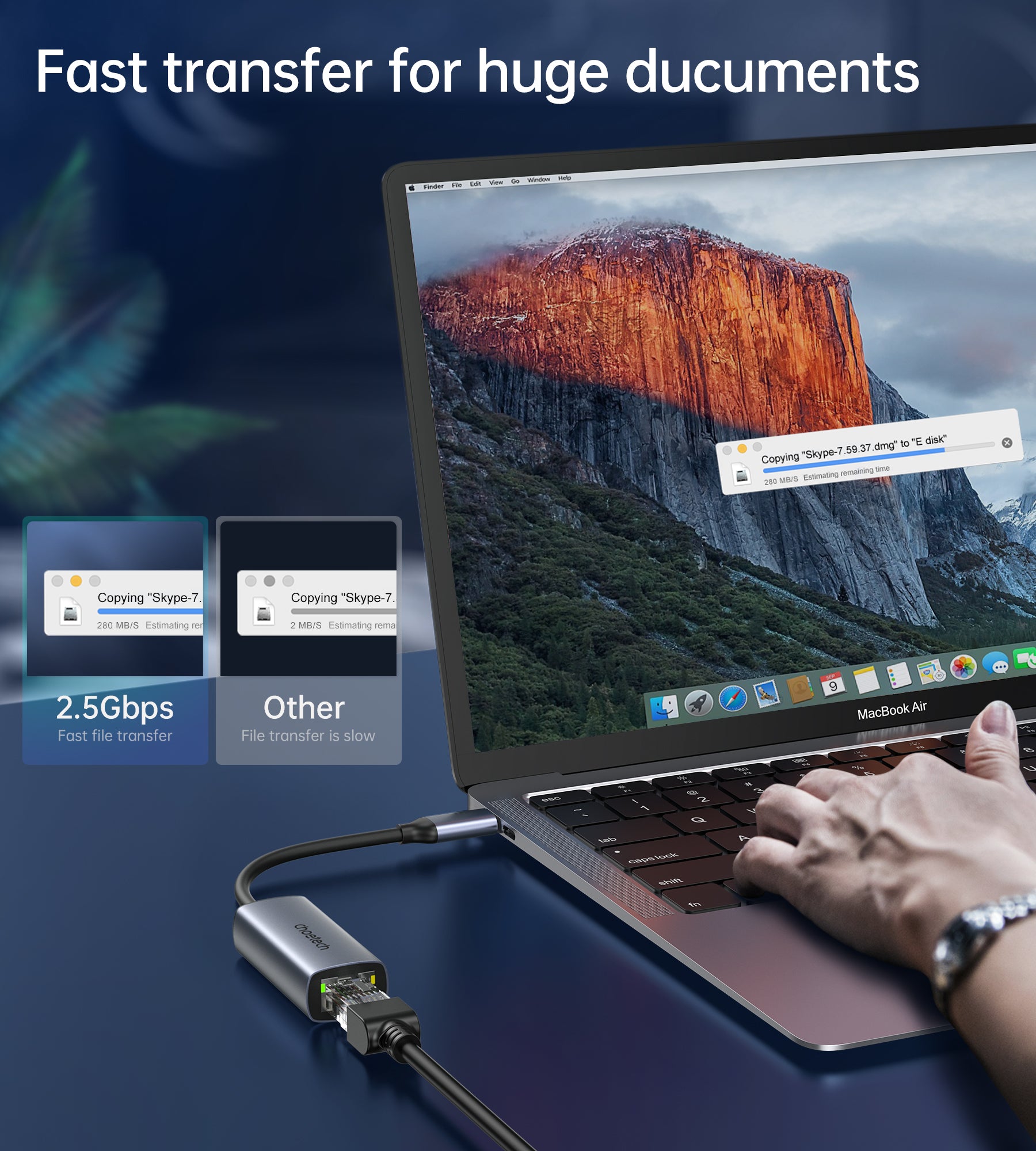 HUB-R02 Choetech USB-C to RJ45 2.5Gbps