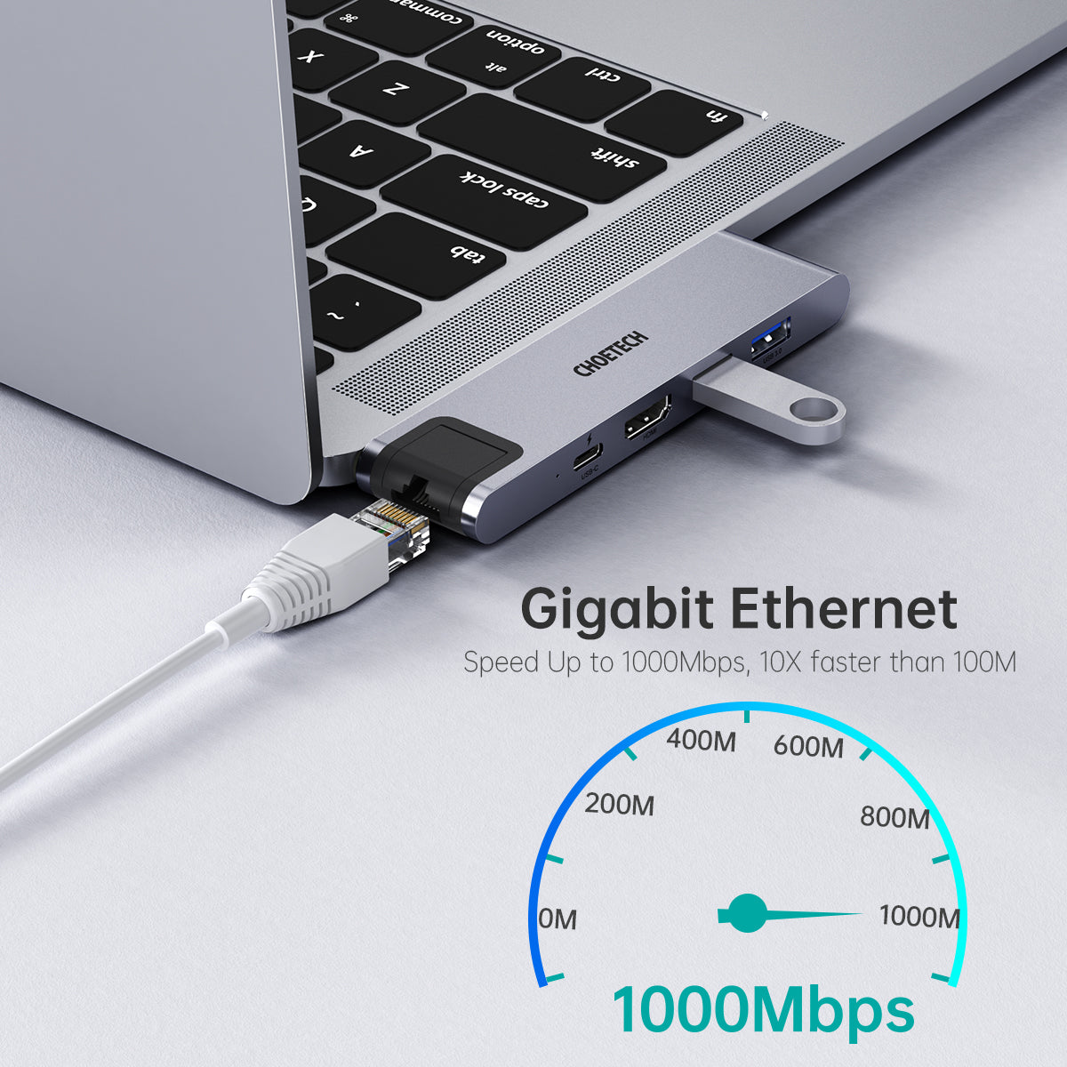 HUB-M24 Choetech 7-in-2 MacBook Pro/Air USB Adapter USB C Hub