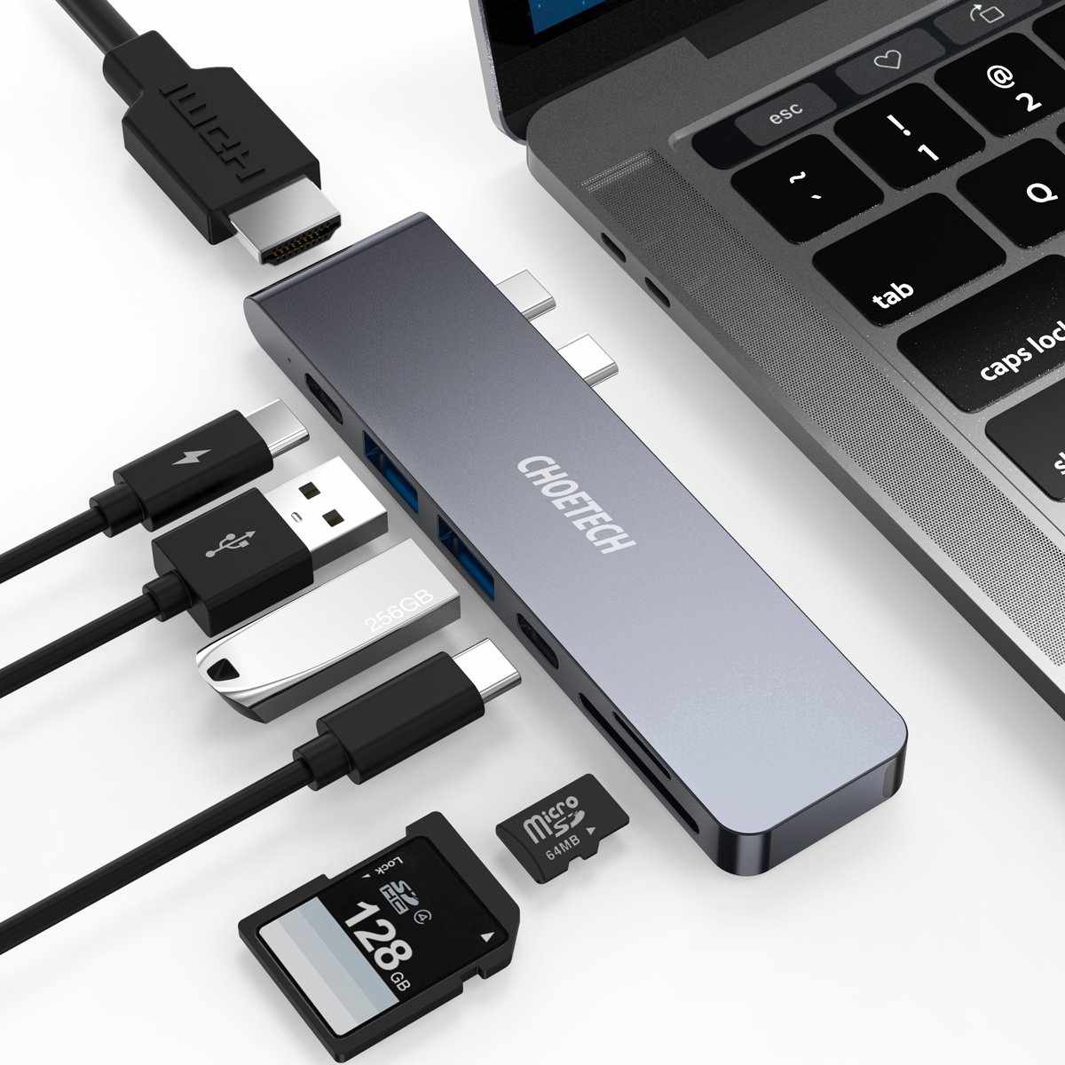 HUB-M14 Choetech MacBook Pro Adapter, USB C Hub for MacBook Pro 2020, MacBook Air 13 inch, Laptop Expand Docking Station