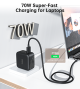 PD 70W GaN 3*USB-C+1*USB-A Wall Charger