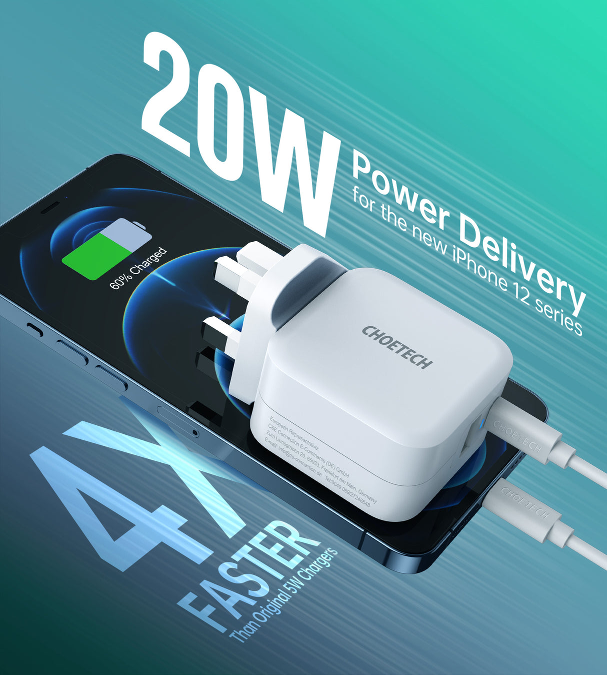 Choetech PD38W GaN USB A+C wall charger