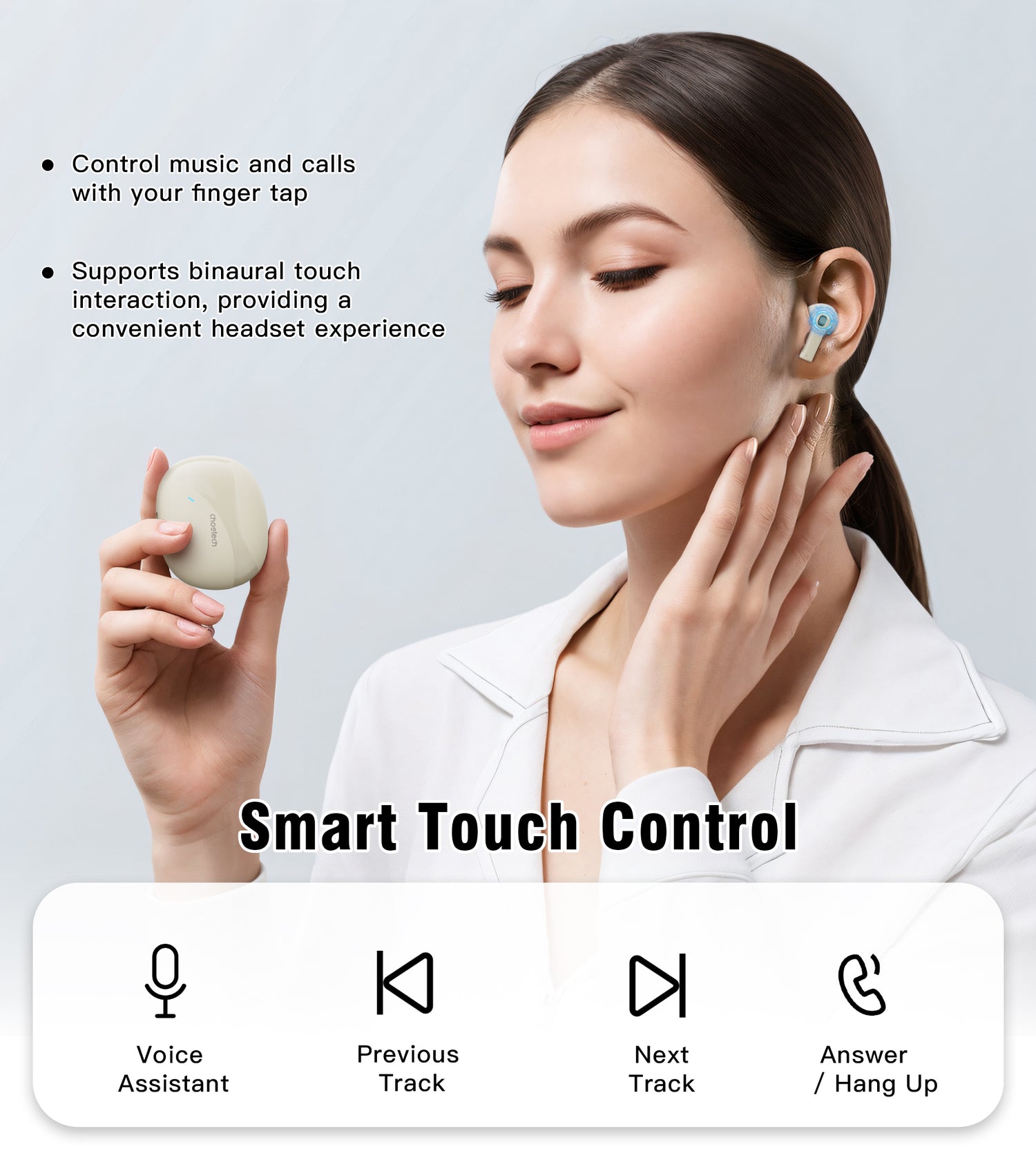 Choetech DNS Bluetooth low energy chip v5.3 Mini TWS Earphone ...