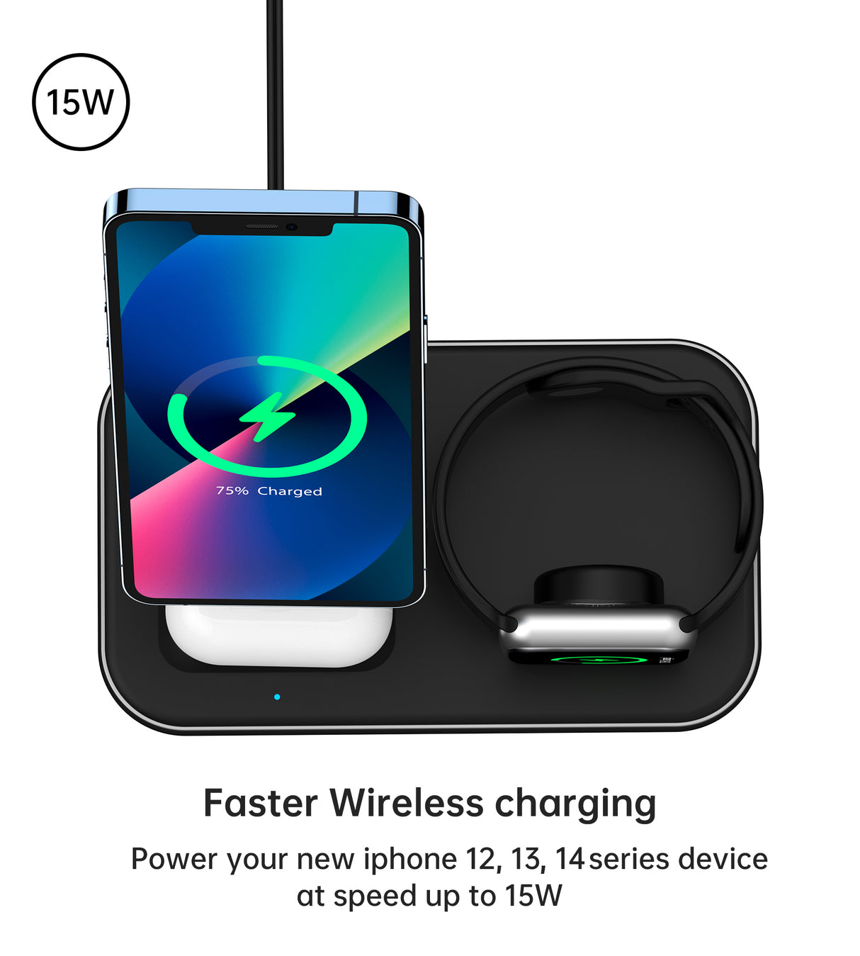 Choetech T589-F 3 in 1 MFM and MFI Certified Magnetic Wireless Charger