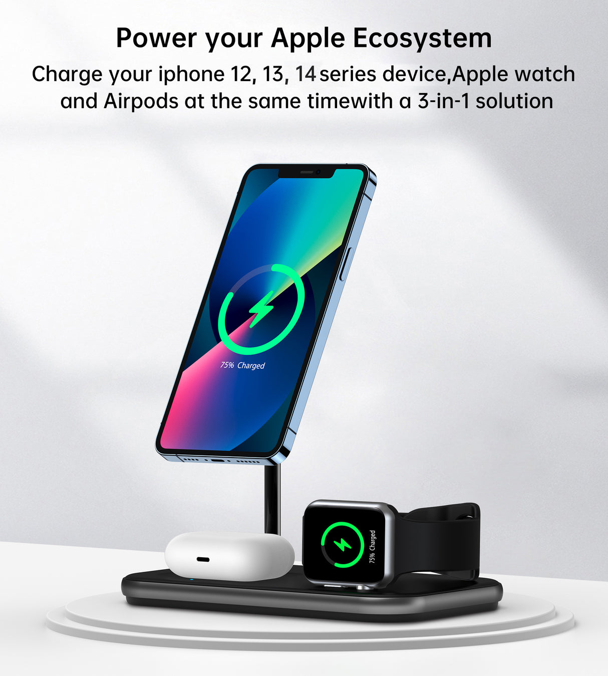 Choetech T589-F 3 in 1 MFM and MFI Certified Magnetic Wireless Charger