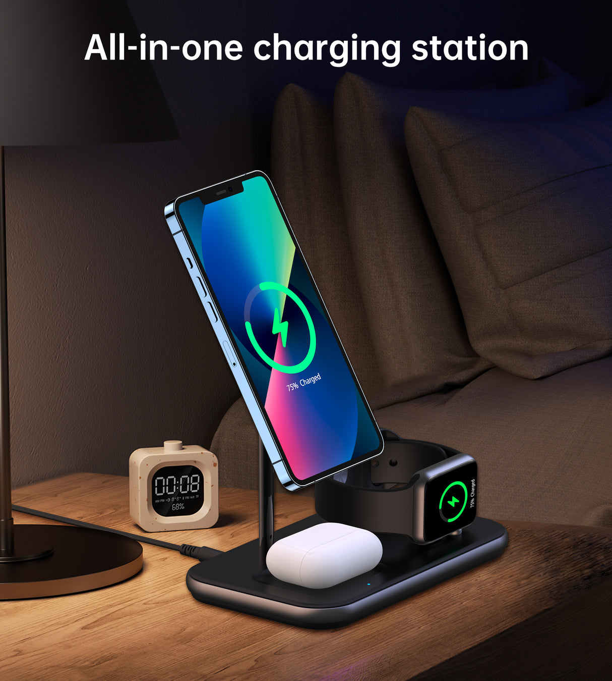 Choetech T589-F 3 in 1 MFM and MFI Certified Magnetic Wireless Charger