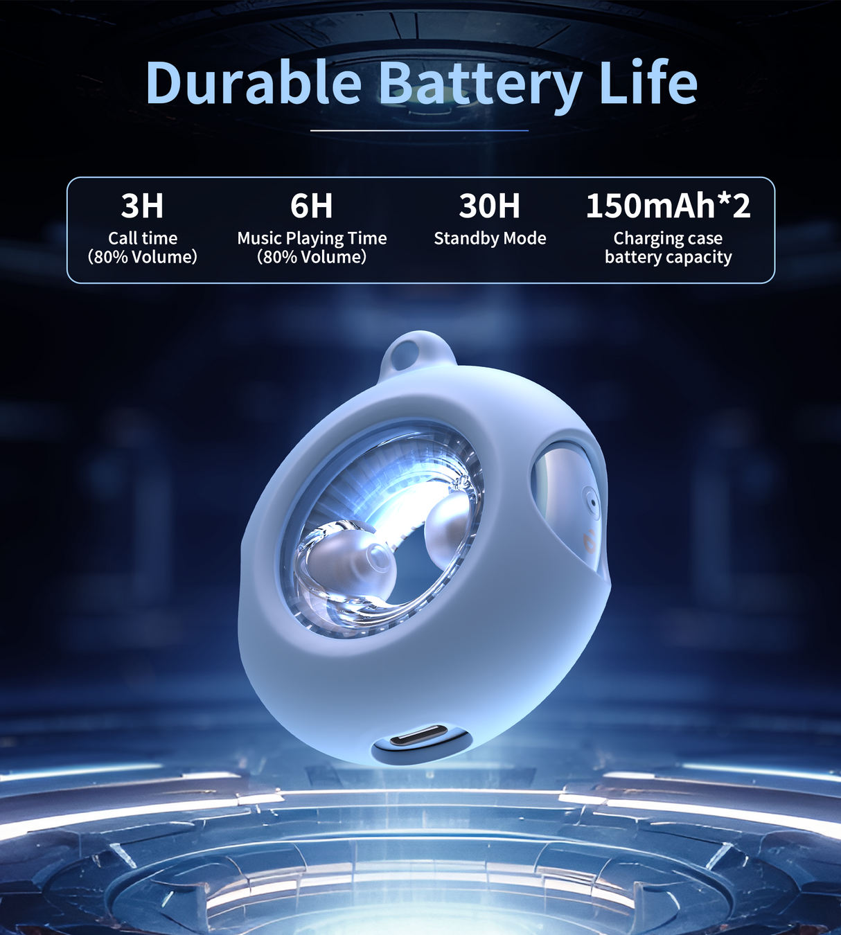 Choetech DNS V5.3 Breath Lighting TWS Earphone with Neck Cable Purple