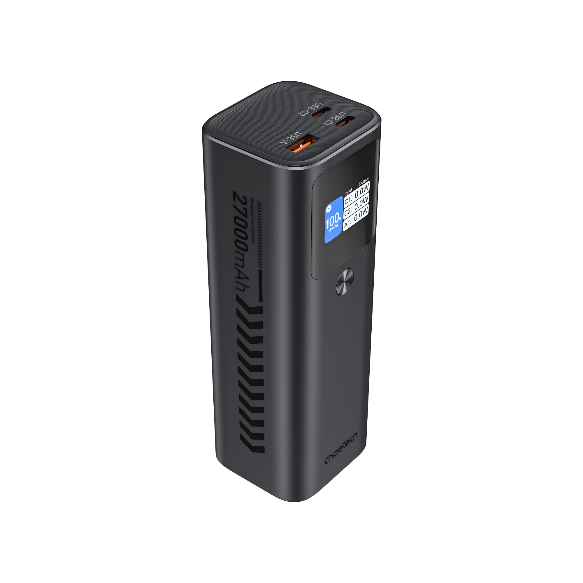 27000mAh Power Bank – 140W, USB-C/A, TFT Display, for Devices
