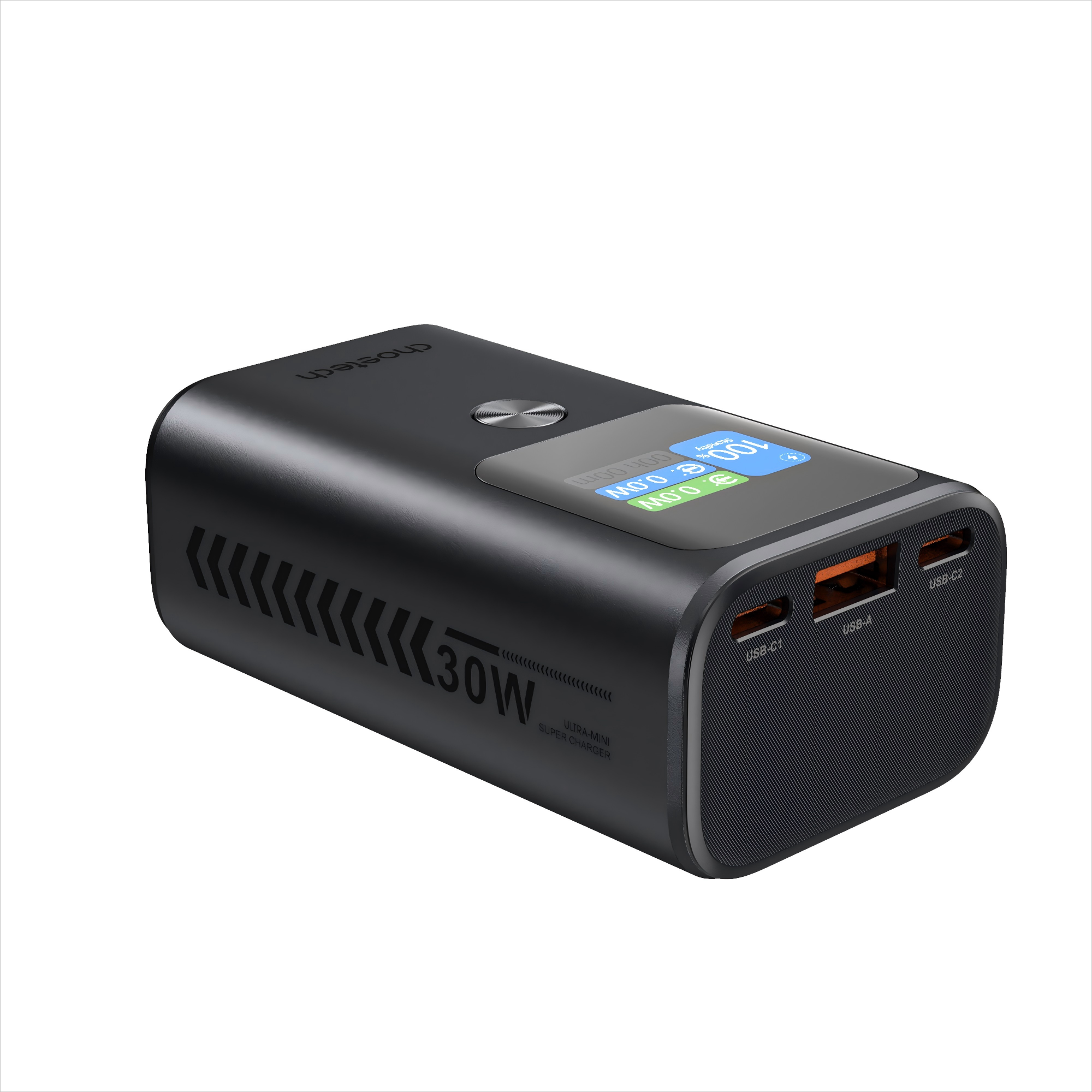 10000mAh Power Bank – 30W USB-C, TFT Display, 3 Outputs