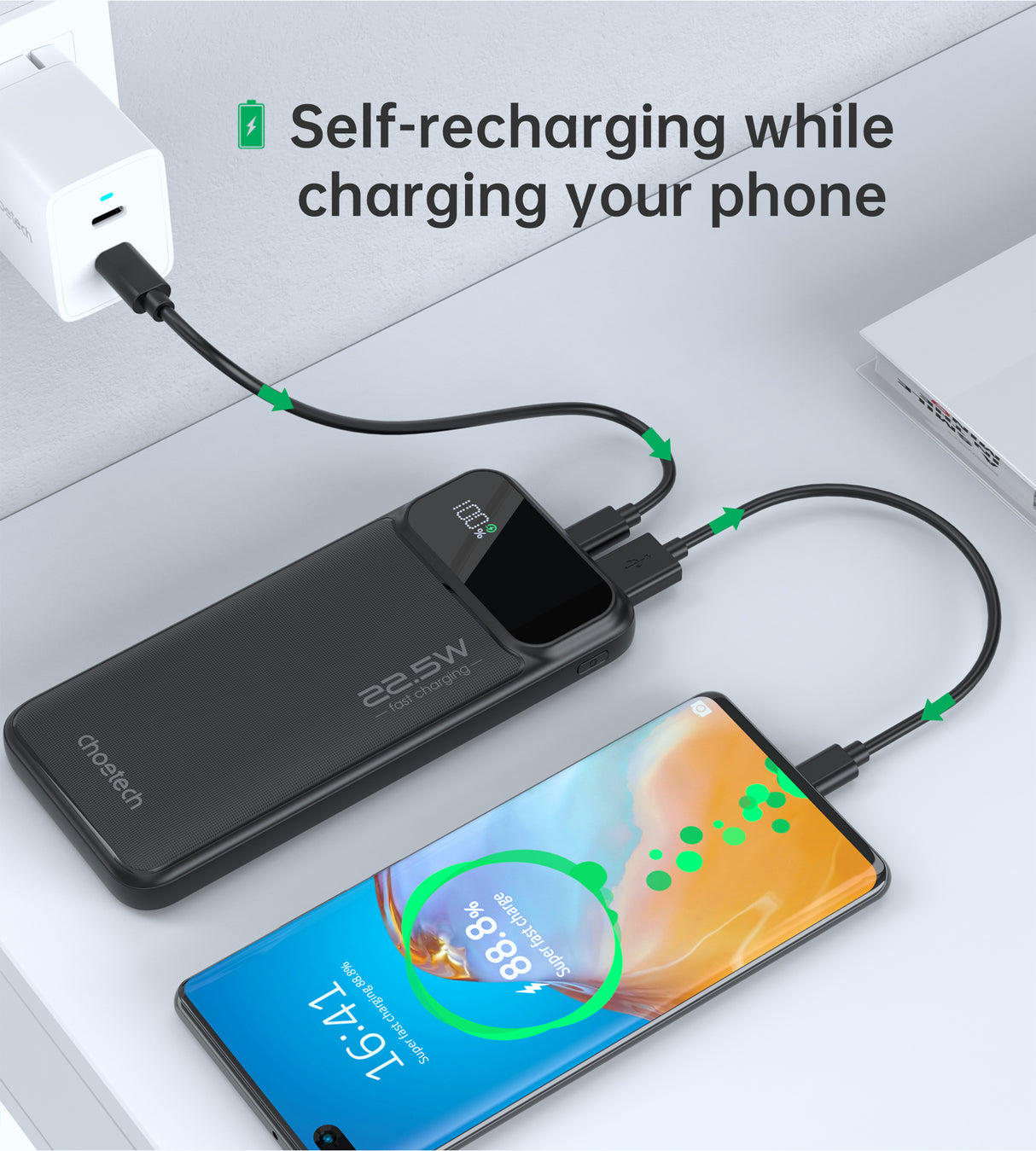 choetech PD22.5W Digital powerbank 10000mAh