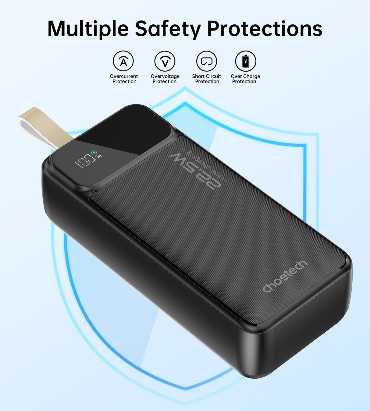 Choetech PD22.5W Dual USB-A+Type-C Power bank 30000mAh