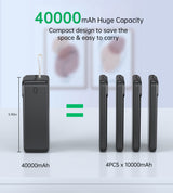 Choetech PD22.5W Dual USB-A+Type-C Power bank 40000mAh