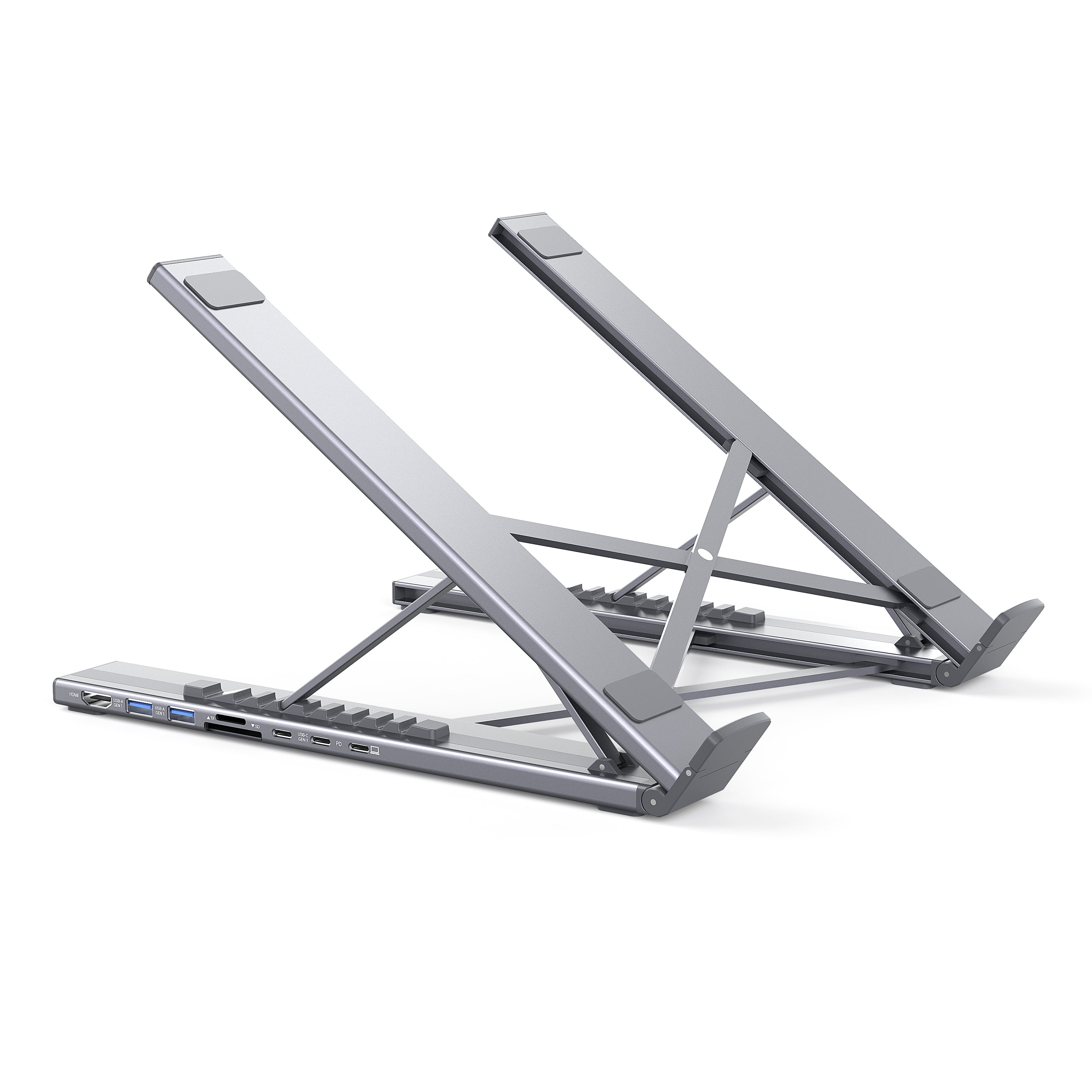 8-in-1 Laptop Stand Hub – 4K HDMI, PD, SD/TF, for MacBook