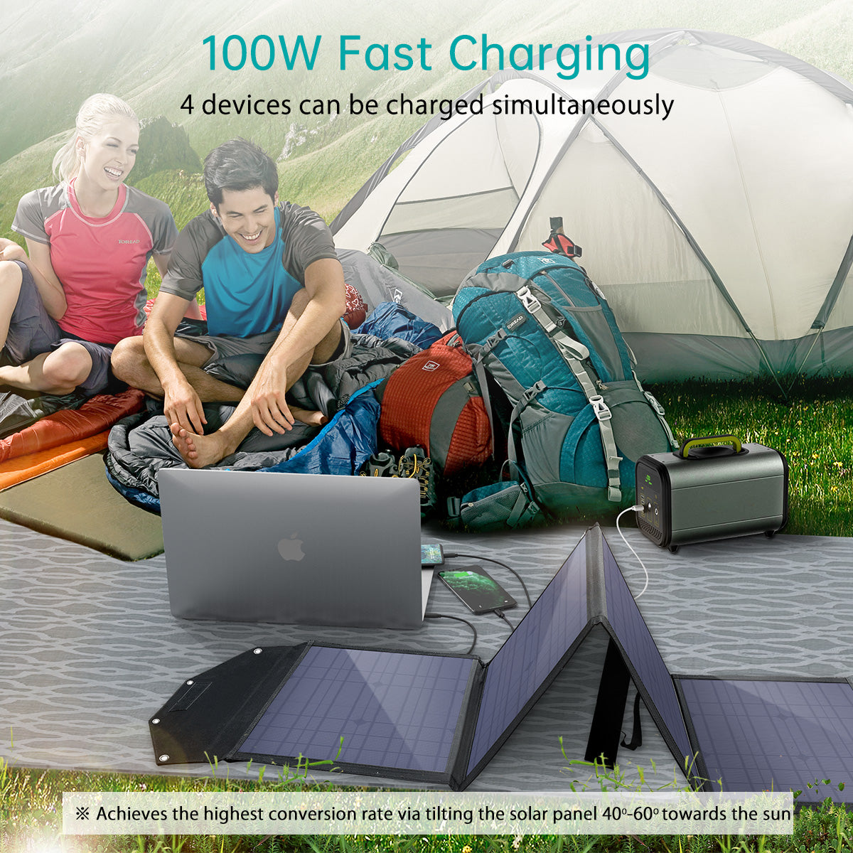 SC009-V2 Choetech 100W USB Foldable Solar Charger