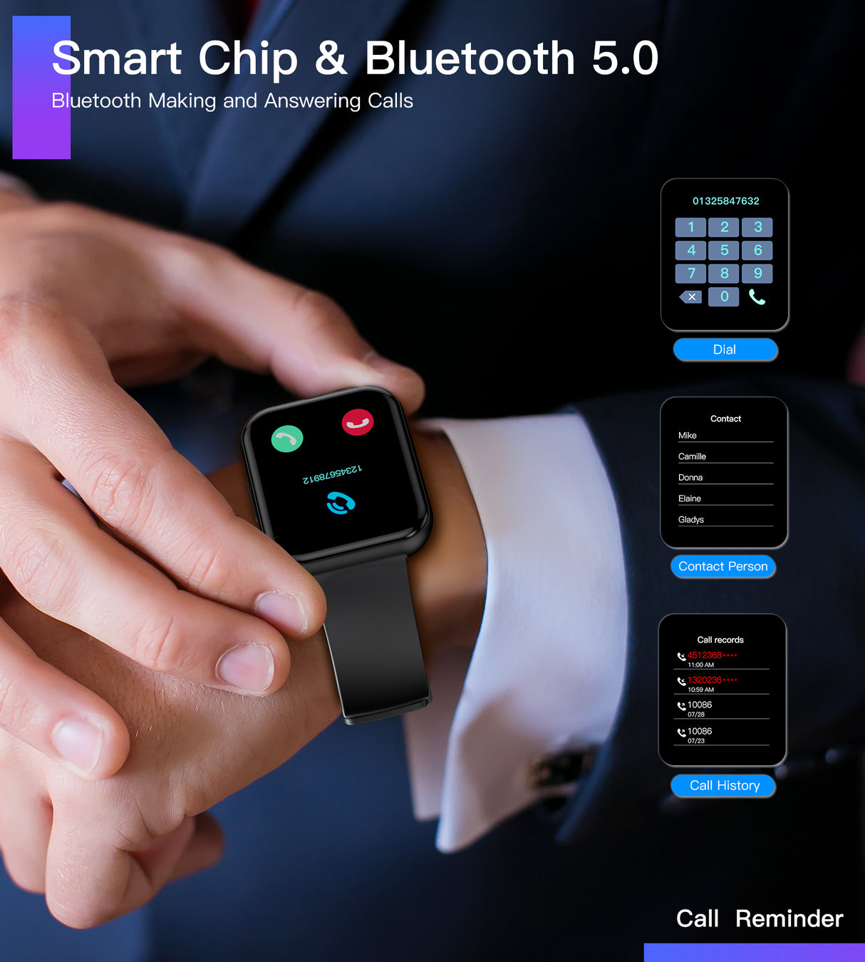 WT011 Choetech HD Screen & HD Call 1.9 Inch Smart Watch