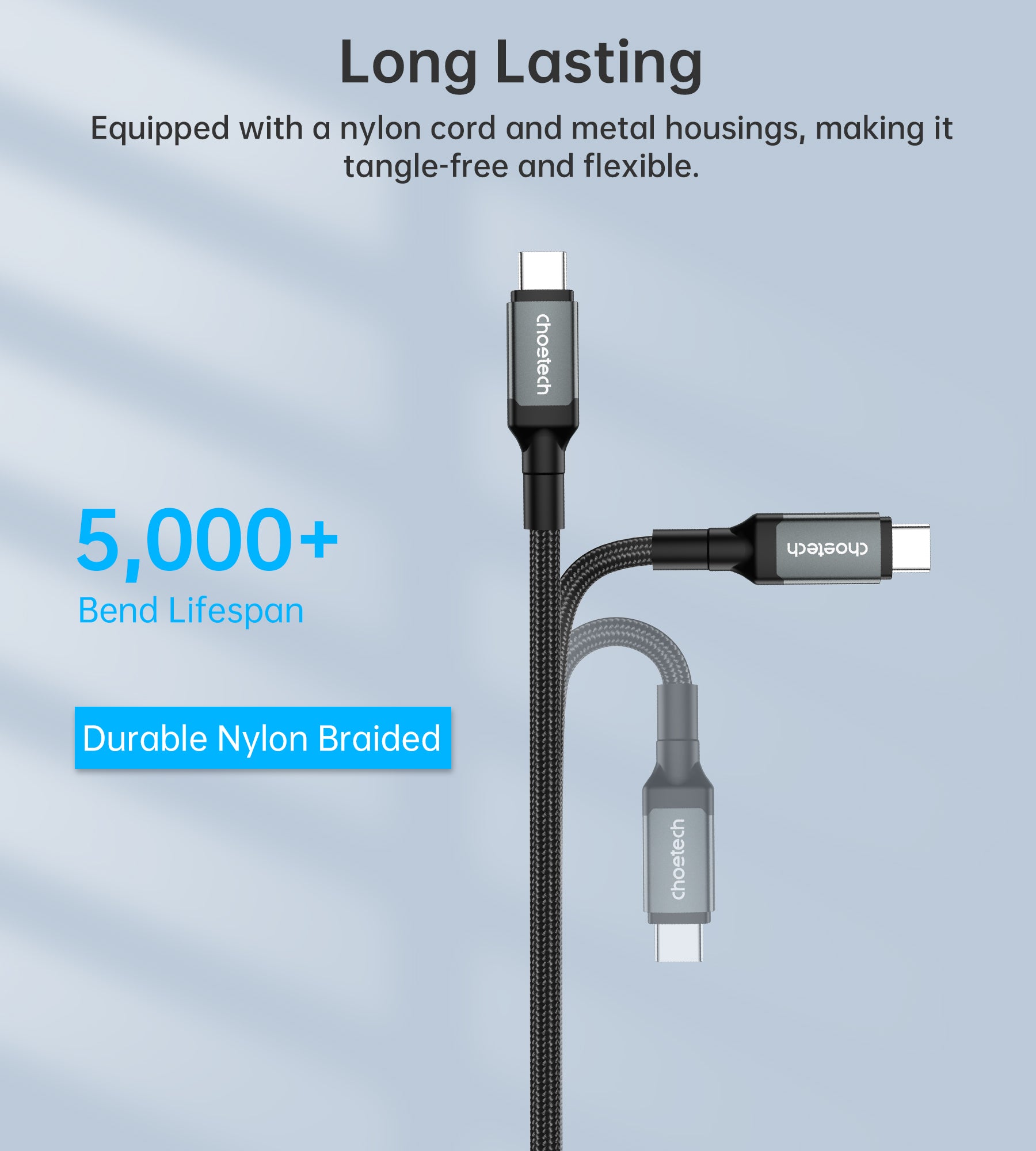 240W USB-C 4 Gen3 Cable – 8K Audio & Video, Grey