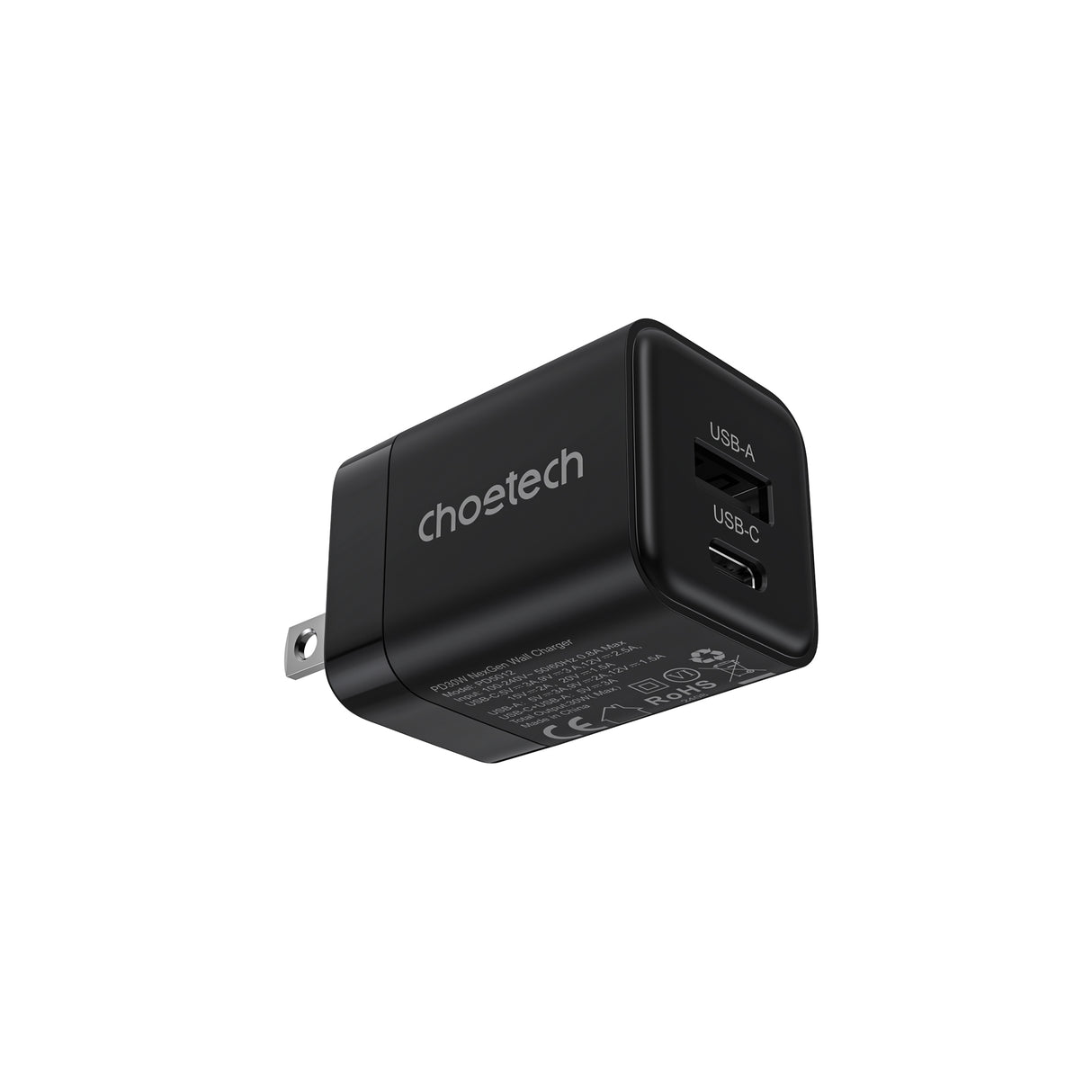 Choetech PD5012 GaN PD30W Dual Ports 1C1A Charger for iPhone 16/15 US