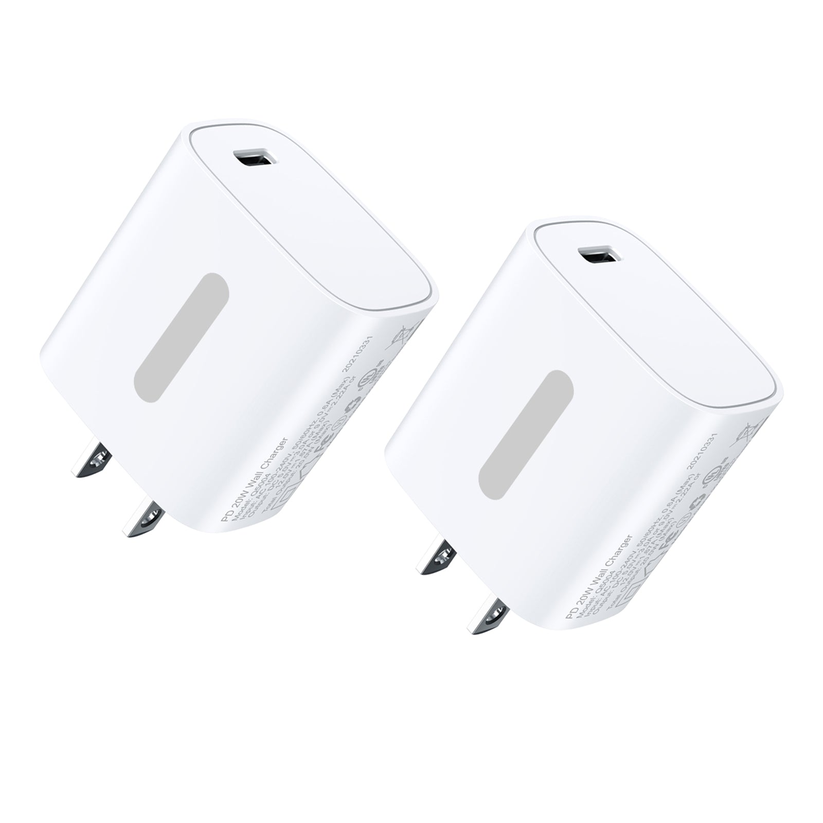 [2-Pack] 20W PD Fast Charger USB C Wall Charger Block Adapter for iPhone 13/12