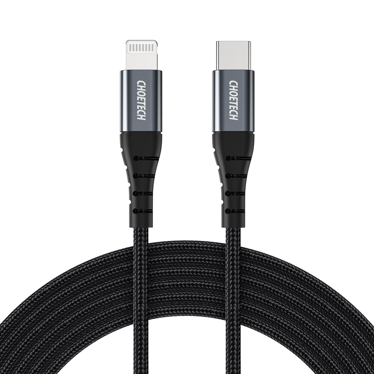 Cable USB C a Lightning IP0041 CHOETECH [certificado Apple MFi de 2 m/6,6 pies] trenzado de nailon premium compatible con iPhone 11/11 Pro/11 Pro Max/X/XS/XR/XS Max/8 Plus/iPad/AirPods Pro, compatible con alimentación Entrega