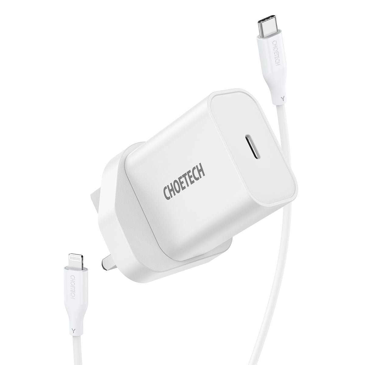 Cargador rápido para iPhone Q5004CL CHOETECH PD20W USB C con cable USB-C trenzado de nailon certificado MFi a Lightning