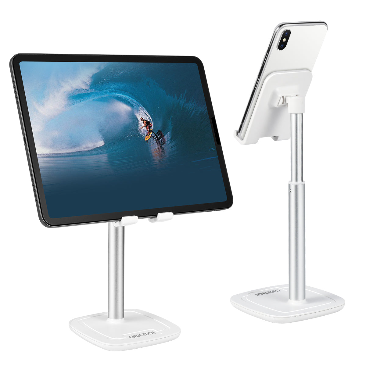 H035 CHOETECH Adjustable Phone Stand Aluminum Metal Angle Height Tablet Stand on Desk CHOETECH