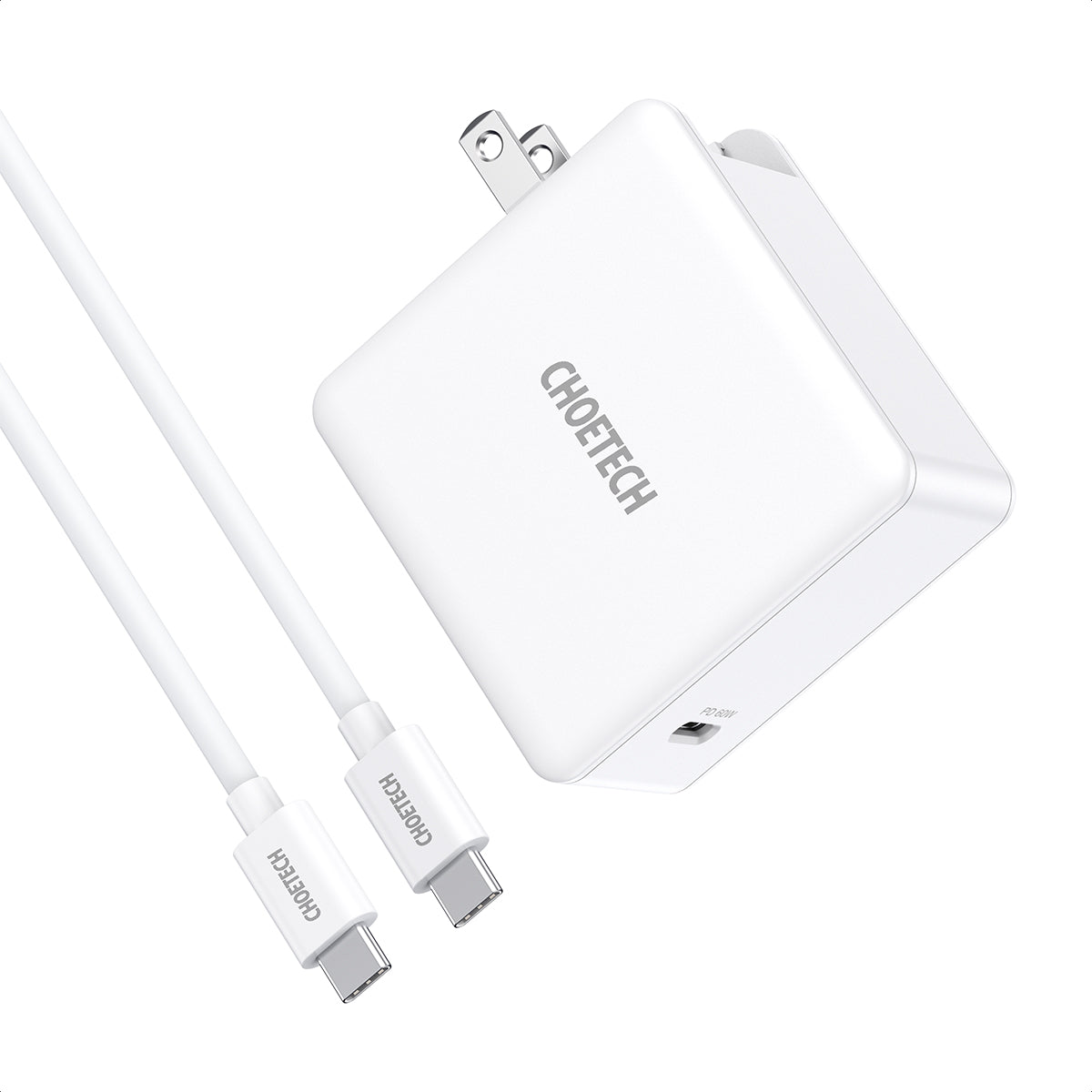 Q4004 Choetech 60W USB-C-Ladegerät PD-Wandladegerät Netzteil mit USB-C-Kabel
