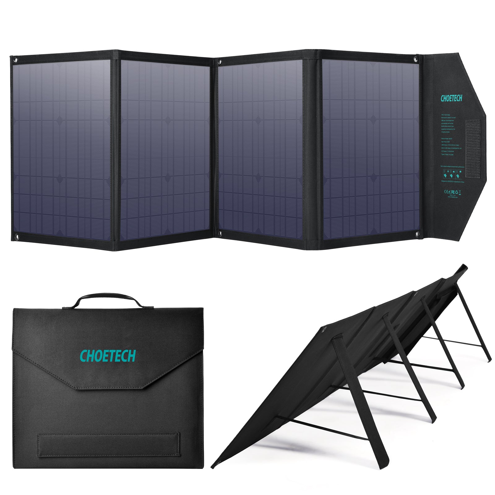 CHOETECH 80W 18V Solar Charger with USB C PD 30W-SC007 CHOETECH