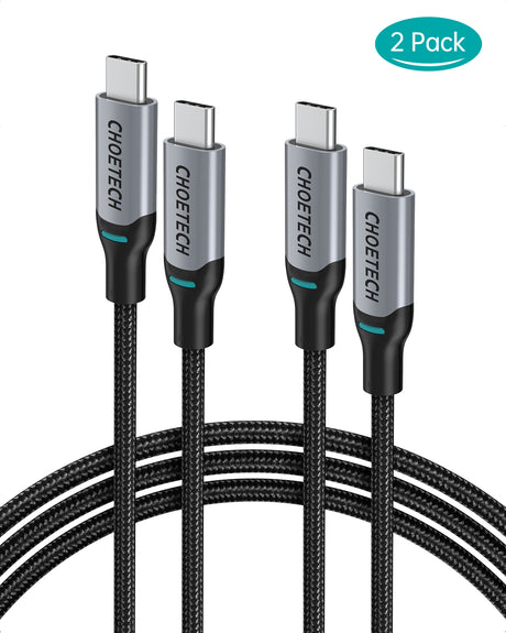 XCC-1002-BK Choetech USB C to USB C Cable 2 Pack (100W) 6ft Braided Type C Cable