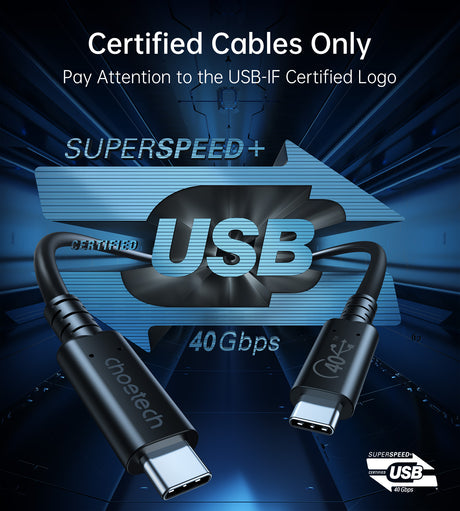 Cable USB-C a USB-C [certificado USB-IF] Cable USB 4.0 Gen 3 de 100 W