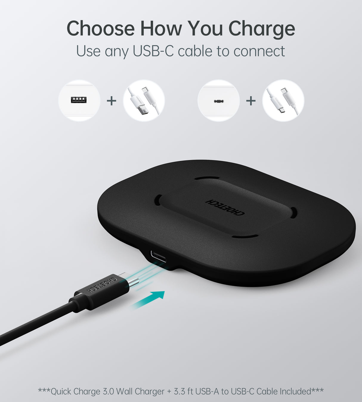 Choetech Airpods Wireless Charger Phone Schnellladestation Pad Dock T550F