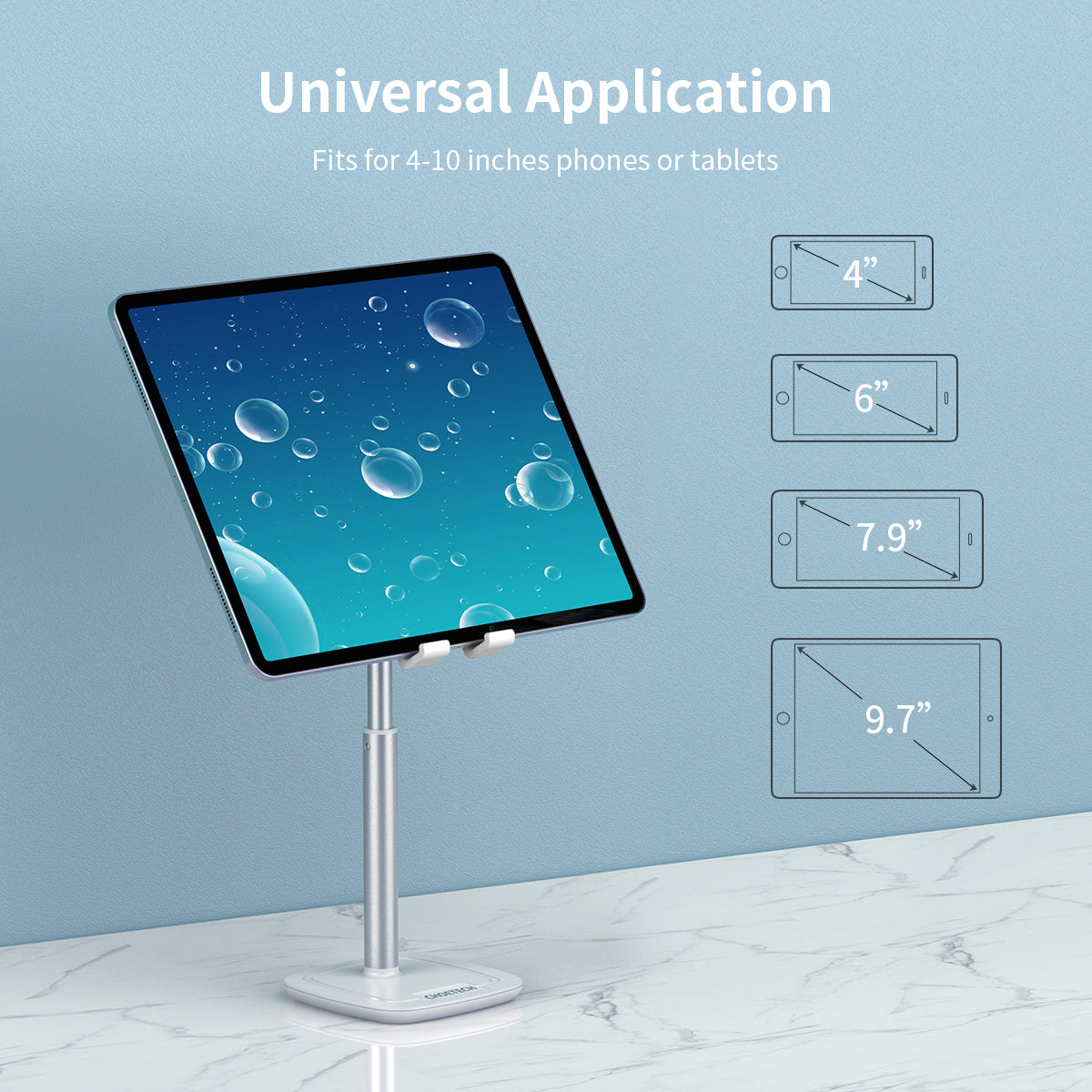 H035 CHOETECH Adjustable Phone Stand Aluminum Metal Angle Height Tablet Stand on Desk CHOETECH
