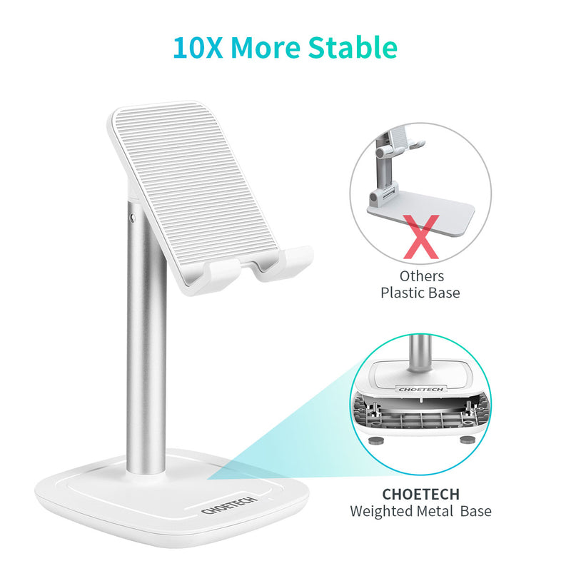 H035 CHOETECH Adjustable Phone Stand Aluminum Metal Angle Height Tablet Stand on Desk CHOETECH