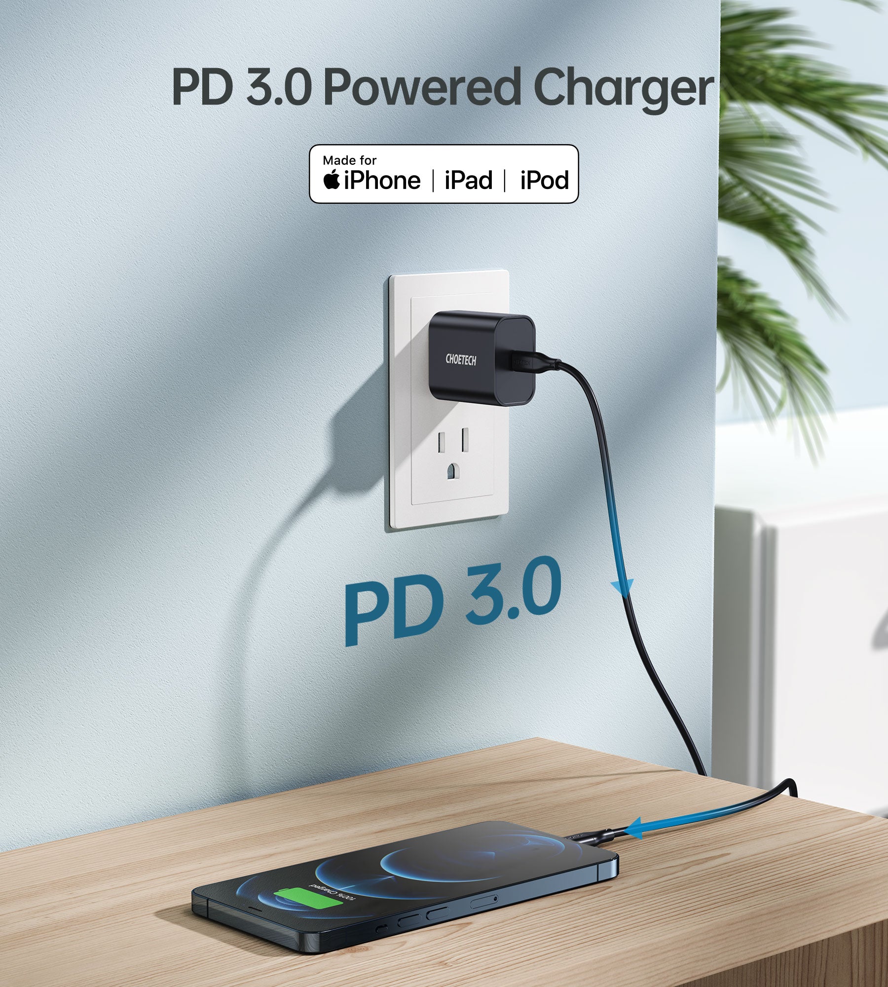 MIX00122 Chargeur USB C, CHOETECH 2-Pack PD Fast Charger 20W Type C Power Delivery 3.0 Chargeur Mural Compatible pour iPhone 12/12 Pro Max/12 Pro/12 Mini/11 Pro Max/SE/XS/XR/8, iPad Pro, Galaxy S20/S10, Pixel 5/4