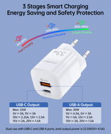 PD5006 Choetech 33W Dual Port Wall Charger