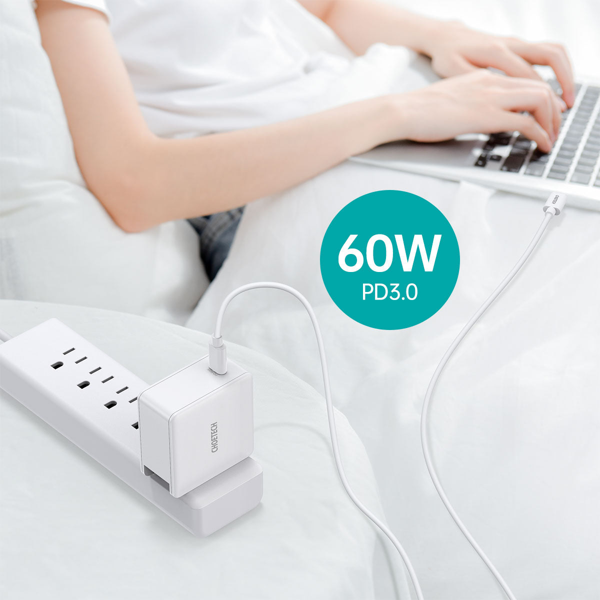 Q4004 Choetech 60W USB C Charger PD Wall Charger Power Adapter with USB C Cable