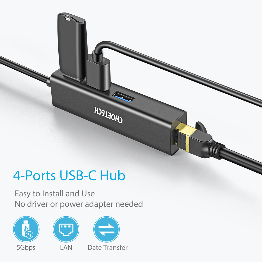 CHOETECH USB C Ethernet HUB, LAN Network Adapter CHOETECH OFFICIAL