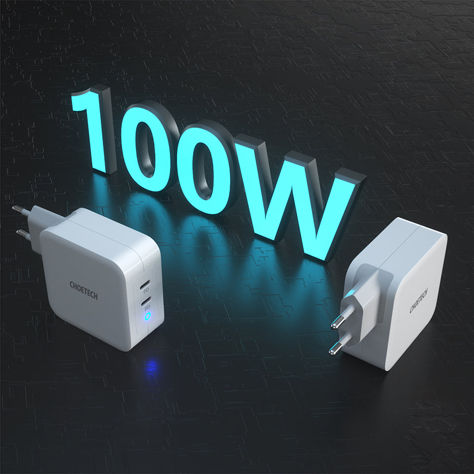 USB C Charger PD 100W GaN Dual USB Type C Charger for MacBook