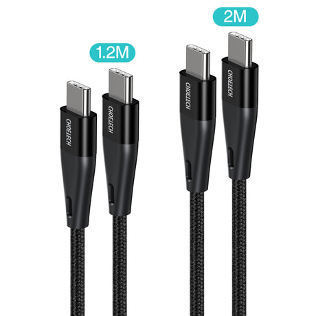 XCC-1003/1004 USB-C auf USB-C Kabel, CHOETECH 60W USB Typ C geflochtenes Schnellladekabel (20V 3A 4ft/6.6ft)