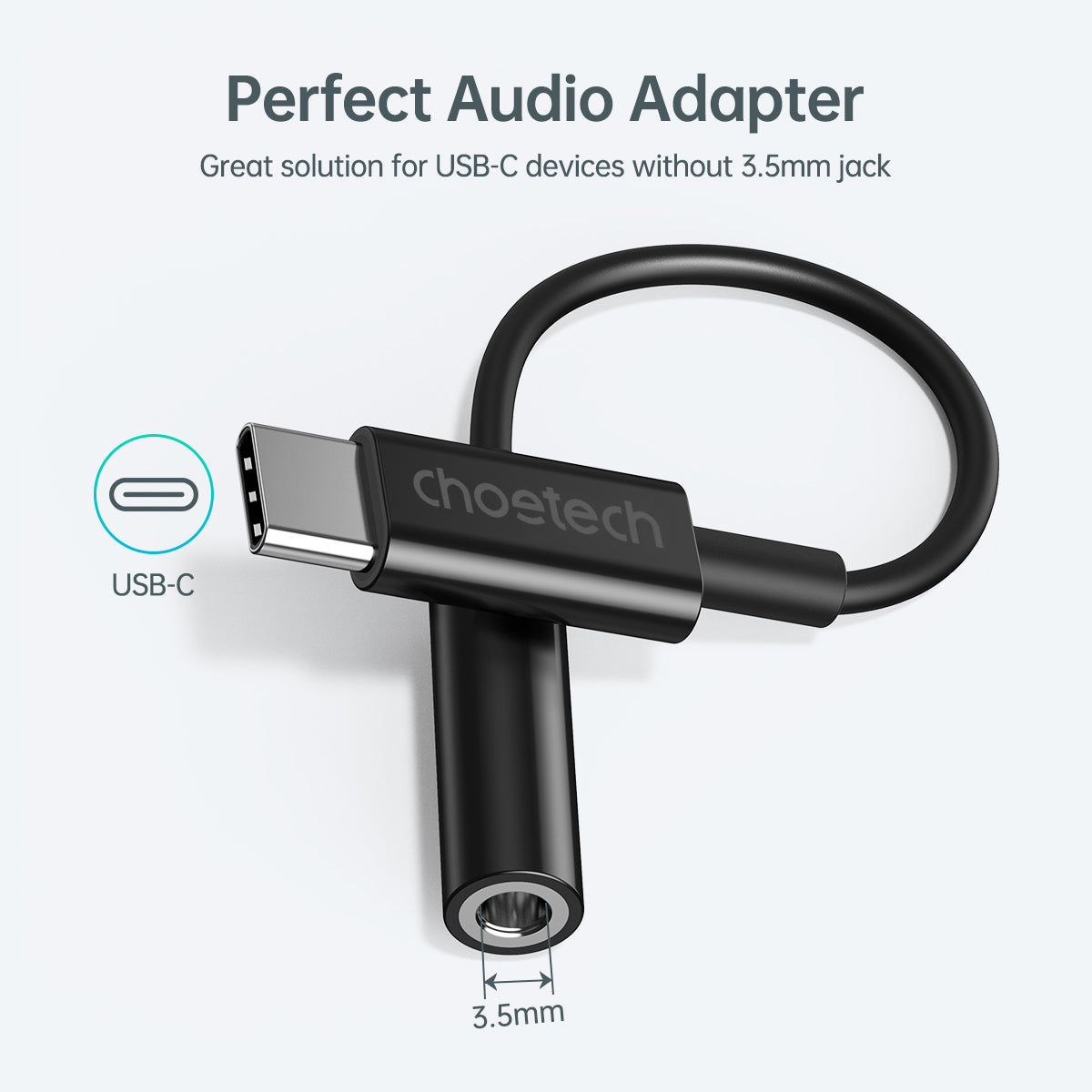 AUX003 Choetech USB-C to 3.5mm Headphone Adapter