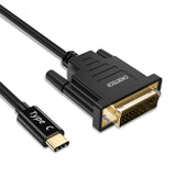 XCD-0018 CHOETECH USB C to DVI Cable 4K@30Hz (6FT/1.8M) USB Type C to DVI 24+1 Adapter