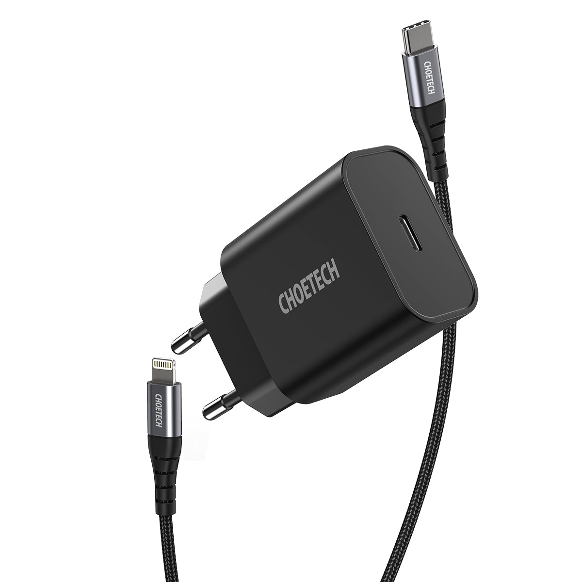 Q5004CL CHOETECH PD20W USB C iPhone Fast Charger with MFi Certified Nylon Braided USB-C to Lightning Cable CHOETECH