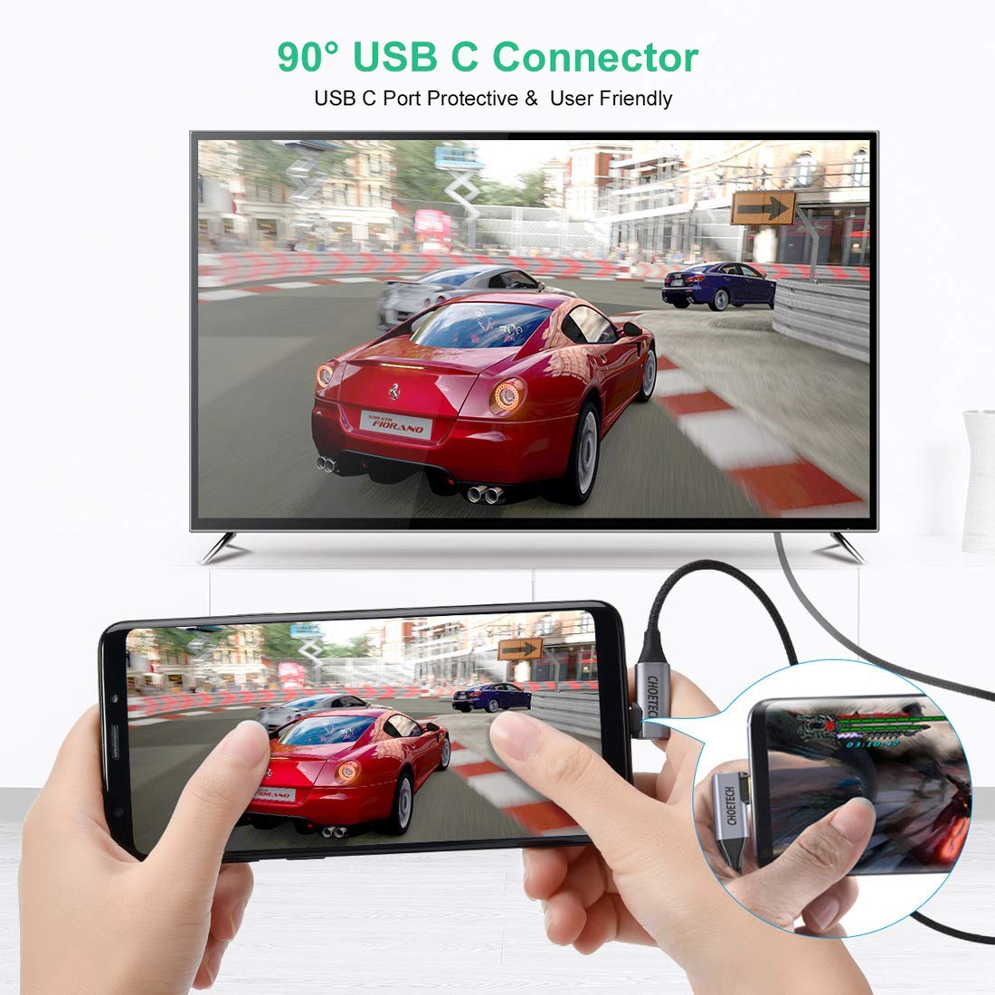 XCH-1803 USB C to HDMI Braided Cable 4K@60Hz CHOETECH